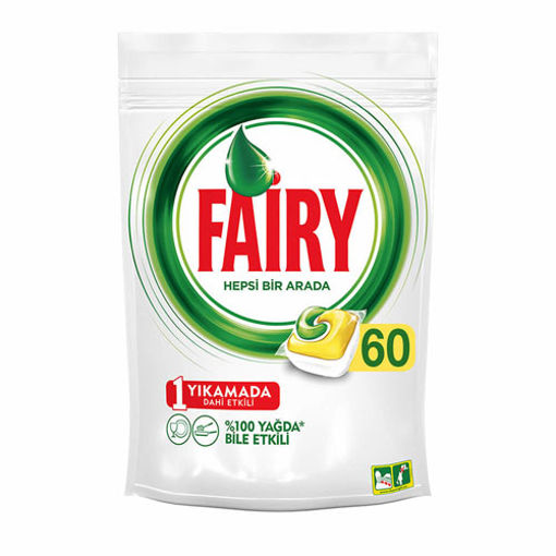 Fairy Hepsi Bir Arada 60 Yıkama Bulaşık Makinesi Deterjanı Kapsülü Limon Kokulu nin resmi