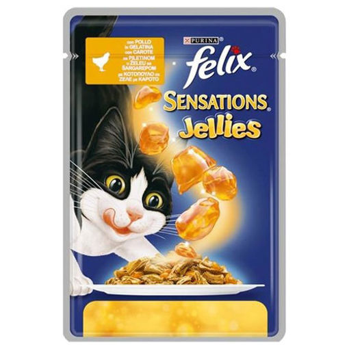 Felix Sensations Tavuk Ve Havuçlu Kedi Mamasi 85g nin resmi