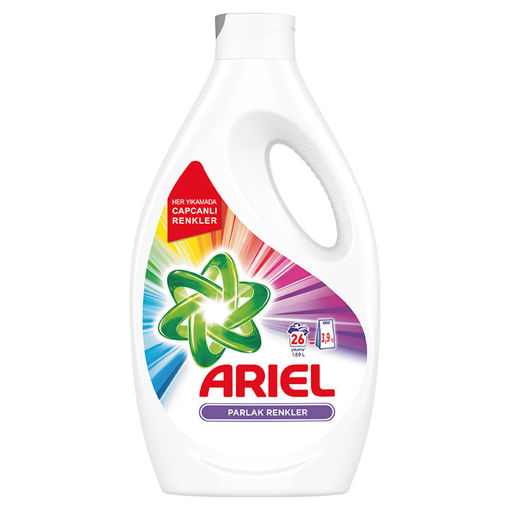 Ariel 26 Yıkama Sıvı Çamaşır Deterjanı Parlak Renkler nin resmi