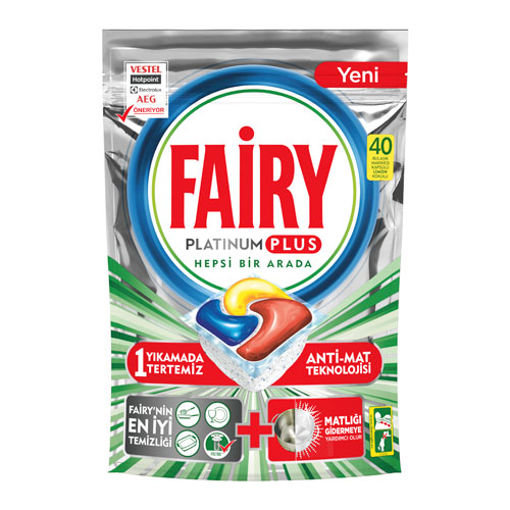 Fairy Platinum Plus 40 Yıkama Bulaşık Makinesi Deterjanı Kapsülü nin resmi