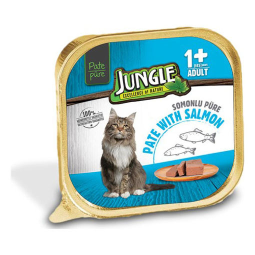 Jungle Püre Yetişkin Kedi Mamasi Somonlu 100gr nin resmi