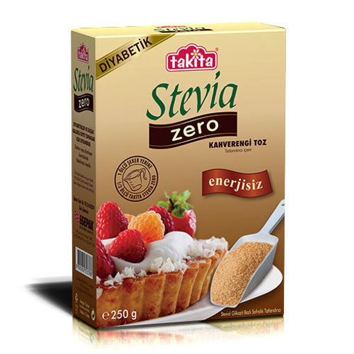 Takita Diyabetik Stevia Zero Kahverengi Toz 250gr nin resmi