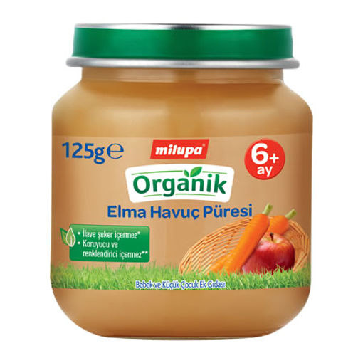 Milupa Organik Elmali Havuçlu 125gr nin resmi