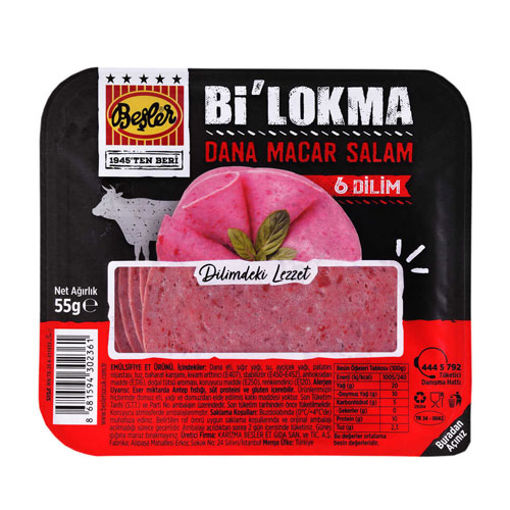 Beşler Bi Lokma Macar Salam 55gr nin resmi