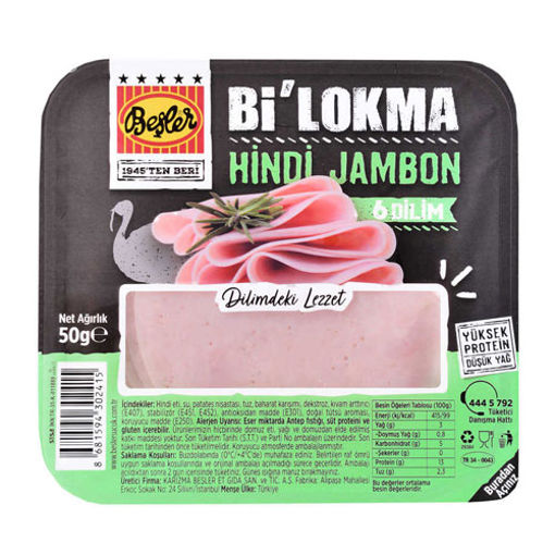 Beşler Bi Lokma Hindi Füme 55gr nin resmi