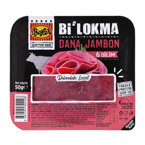 Beşler Bi Lokma Dana Jambon 50gr nin resmi