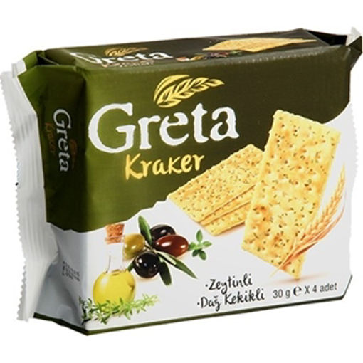 Greta Zeytin Ve Kekikli Kraker 30gr 4lü nin resmi