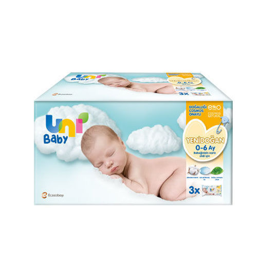 Uni Baby Yenidoğan Islak Mendil 3Lü 40 Yaprak nin resmi