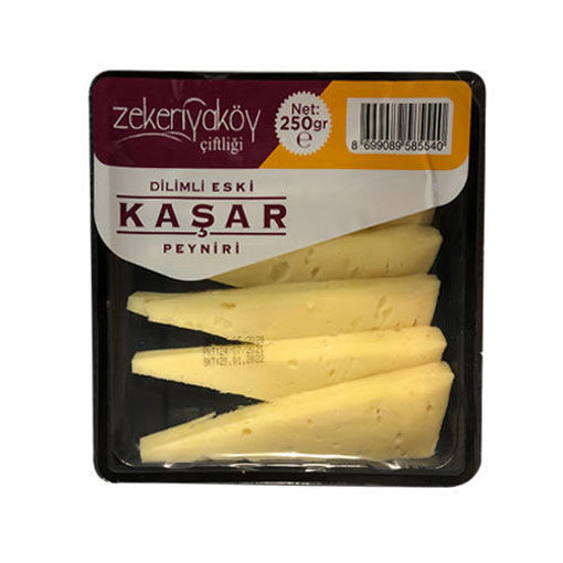 Zekeriyaköy Çiftliği Eski Kaşar Peyniri Dilimli 250 Gr nin resmi