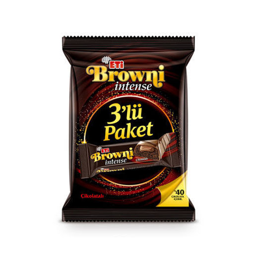 Eti Browni Intense Çikolata Kaplı Kek 3'lü 150gr nin resmi