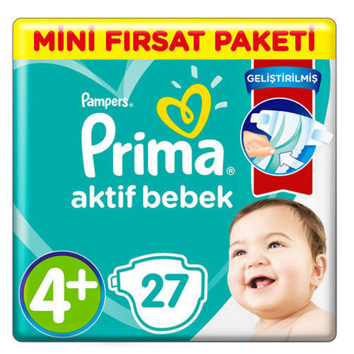 Prima Bebek Bezi Aktif Bebek 4+ Beden 27 Adet Standard Paket nin resmi