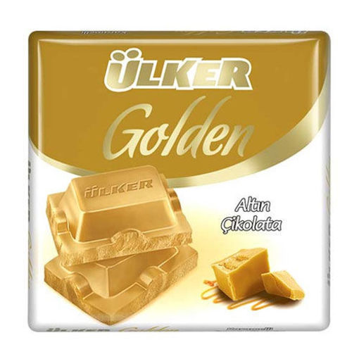 Ülker Golden Karamelli Beyaz Kare Çikolata 60 Gr nin resmi