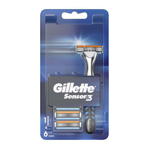 Gillette Sensor3 Tıraş Makinesi + 6 Yedek Tıraş Bıçağı nin resmi