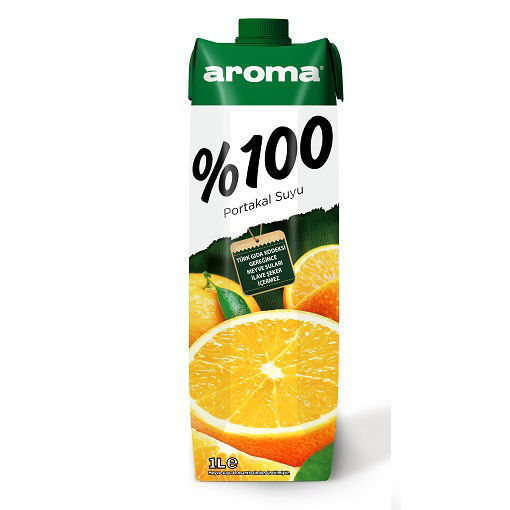 Aroma Meyve Suyu %100 Portakal 1lt nin resmi