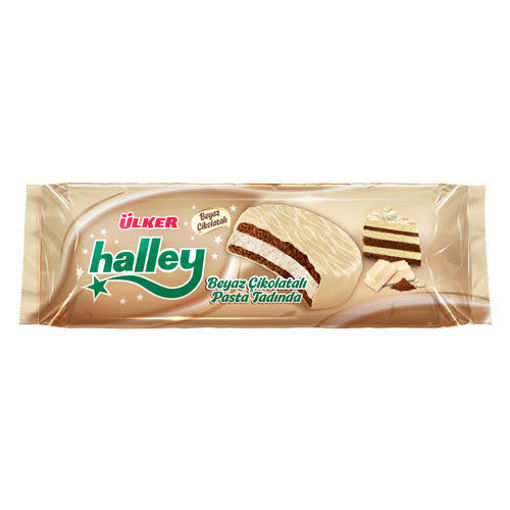 Ülker Halley Beyaz Çikolalı Sandviç Bisküvi 210Gr 7'li nin resmi