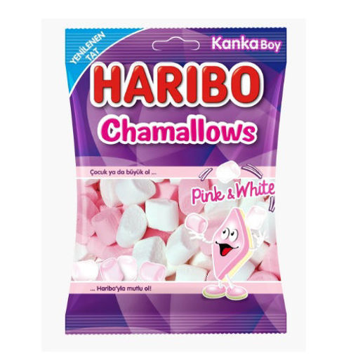 Haribo Chamallows Pink&White 70Gr nin resmi