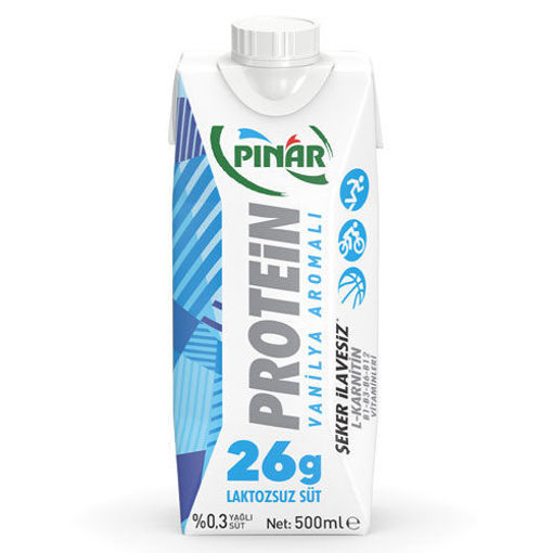 Pınar Protein Vanilya Aromalı Süt 500 ml nin resmi