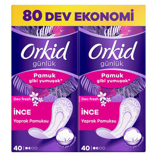 Orkid Yaprak Pamuksu Günlük Ped Deo Fresh Dev Ekonomi Paketi 80 Ped nin resmi