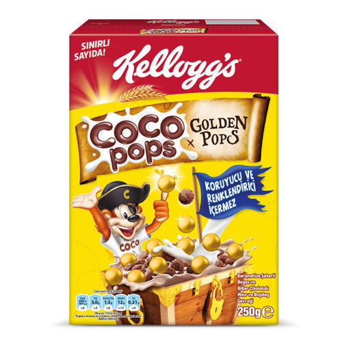 Kelloggs Çokotop Golden Pops 250gr nin resmi