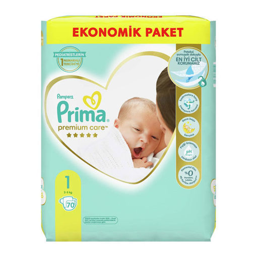 Prima Premium Care Ekonomik Paket 1 Beden Yenidoğan 2-5 Kg 70'Lı nin resmi