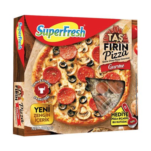 Superfresh Taş Fırın Pizza Sucuk Mantarlı 400 Gr nin resmi