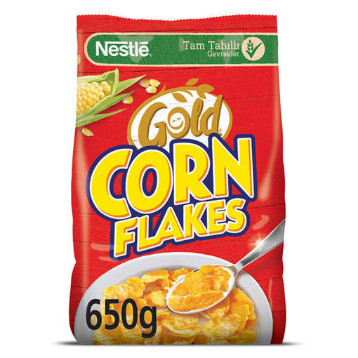 Nestle Gold Corn Flakes Tam Tahıl Mısır Gevreği 650 Gr nin resmi