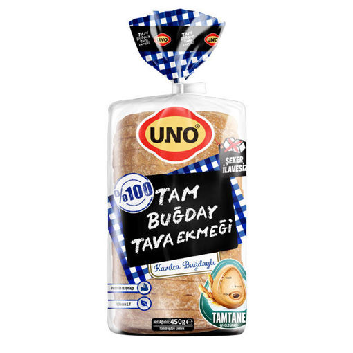 Uno %100 Tam Buğday Tava Ekmeği 450Gr nin resmi