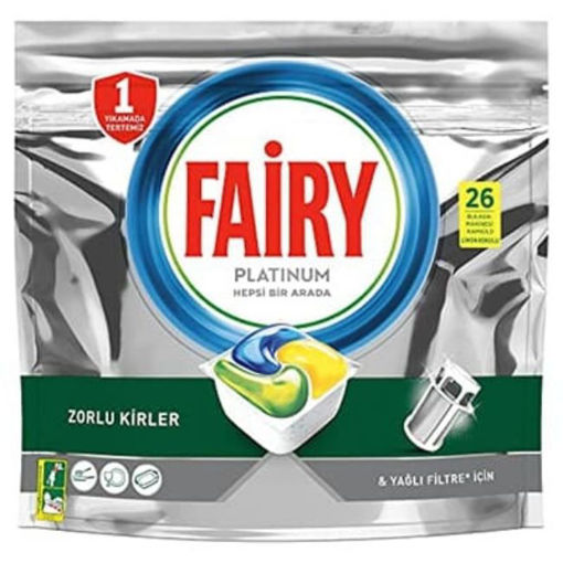Fairy Platinum 26 Yıkama Bulaşık Makinesi Deterjanı Kapsülü Limon Kokulu nin resmi