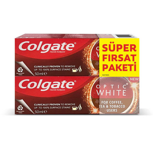 Colgate Diş Macunu 50ml Optic White Kahve Ve Çay Kullananlar için 2li nin resmi