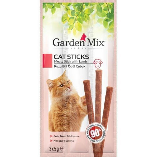 Garden Mix Etli Kedi Stick Ödül 3x5gr nin resmi