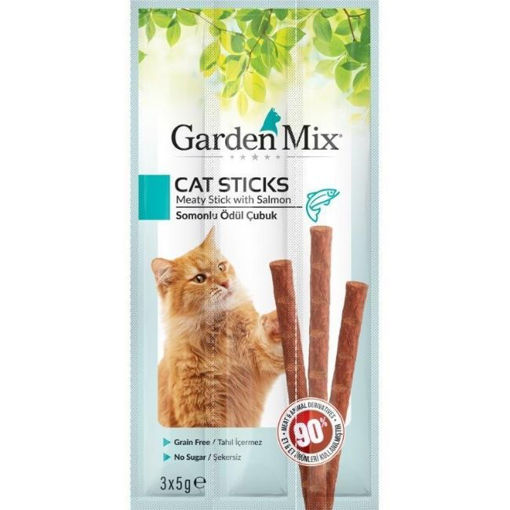 Garden Mix Somonlu Kedi Stick Ödül 3x5gr nin resmi