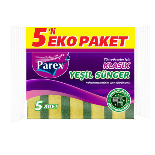 Parex Klasik Yeşil Düz Sünger 5'Li nin resmi