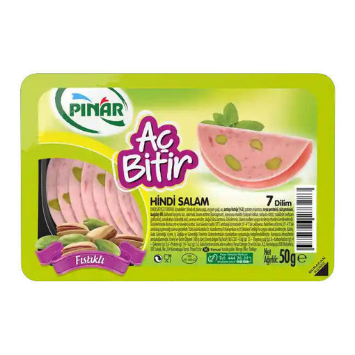 Pınar Aç Bitir Fıstıklı Hindi Salam 50 Gr nin resmi