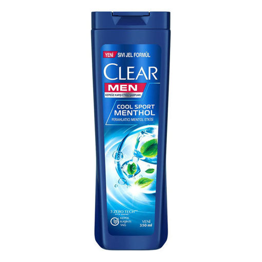 Clear Men 3 in 1 Şampuan & Duş Jeli Ferahlatıcı Mentol 350 ml nin resmi