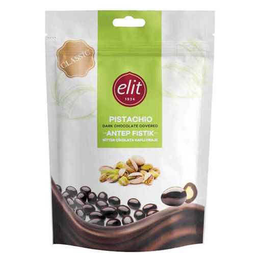 Elit Bitter Çikolatalı Antep Fıstıklı Draje 100gr nin resmi