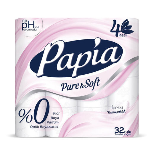 Papia Pure&Soft Tuvalet Kağıdı 32'lı 4 Katlı nin resmi