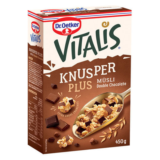 Dr Oetker Vitalis Sütlü-Bitter Çikolatalı Çıtır Müsli 450 Gr nin resmi