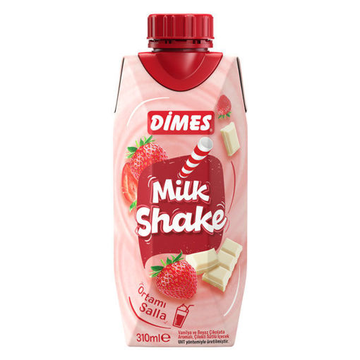 Dimes Milkshake Çilekli Beyaz Çikolatalı 310ml nin resmi