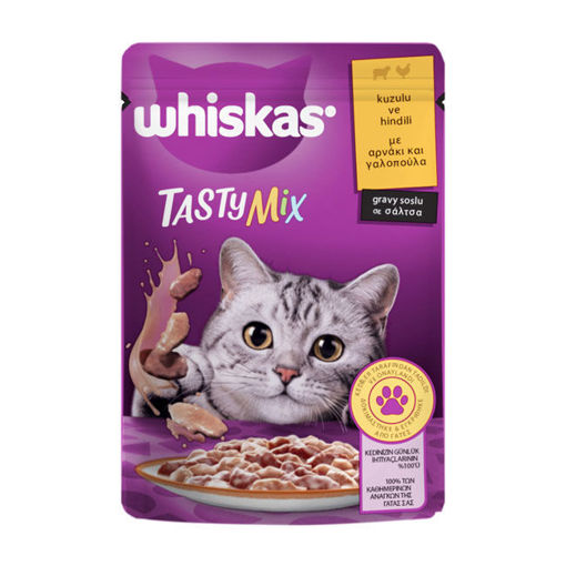 Whiskas Tasty Mix Hindili Kedi Maması 85Gr nin resmi