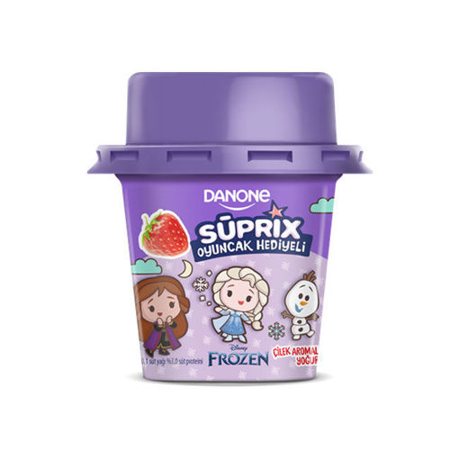 Danone Süprix Frozen Oyuncak Hediyeli Çilekli Yoğurt 90G nin resmi