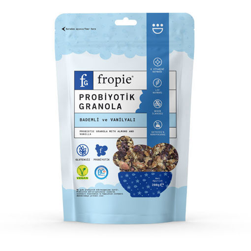 Fropie Bademli Vanilyalı Probiyotik Granola 200GR nin resmi