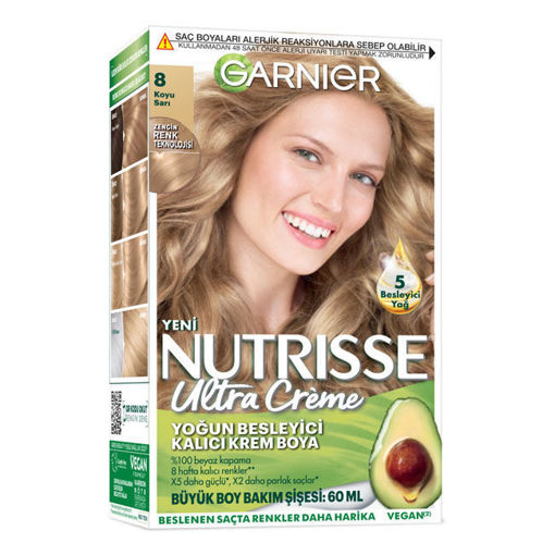Garnier Nutrisse Saç Boyası 8 Koyu Sarı nin resmi