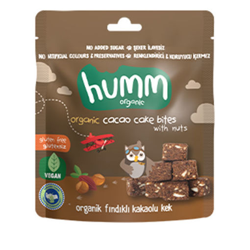 Humm Organik Kakaolu ve Fındıklı Kek Glutensiz 30gr nin resmi