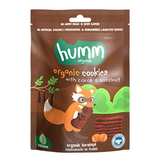 Humm Organik Keçiboynuzlu ve Fındıklı Vegan Kurabiye 55gr nin resmi