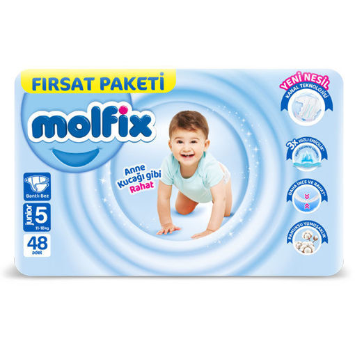 Molfix Bebek Bezi 3d Junior Fırsat Paketi 48Li nin resmi