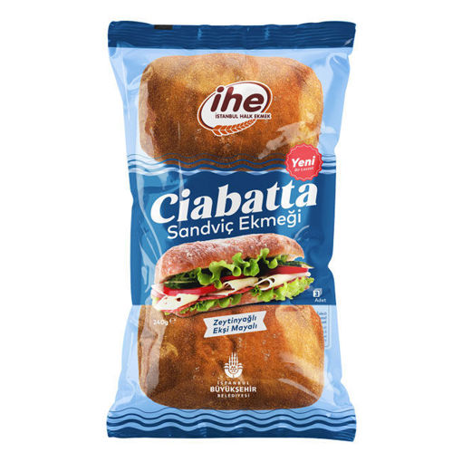 İstanbul Halk Ekmek Ciabatta 3'Lü Sandviç Ekmeği 240 Gr nin resmi
