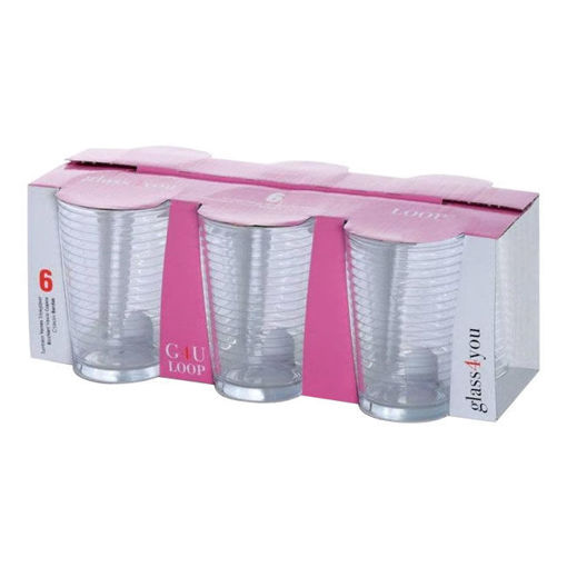 Paşabahçe Su Bardağı 6 lı Pembe 520082 nin resmi