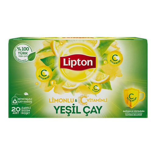 Lipton Limonlu Yeşil Çay Bardak Poşet 20li nin resmi