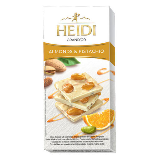 Heidi Grand'Or Badem ve Antep Fıstık Beyaz Çikolata 100Gr nin resmi