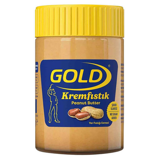 Gold Kremfıstık Şeker İlavesiz Yer Fıstığı Ezmesi 340 Gr nin resmi